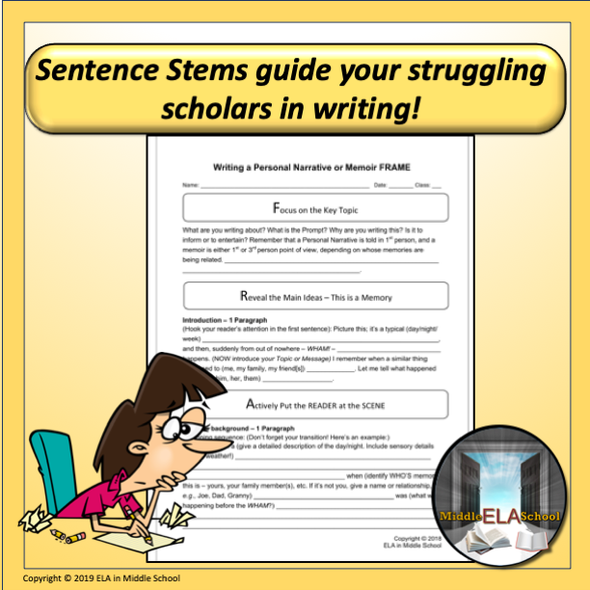 Writing with FRAMES: Personal Narrative or Memoir Writing